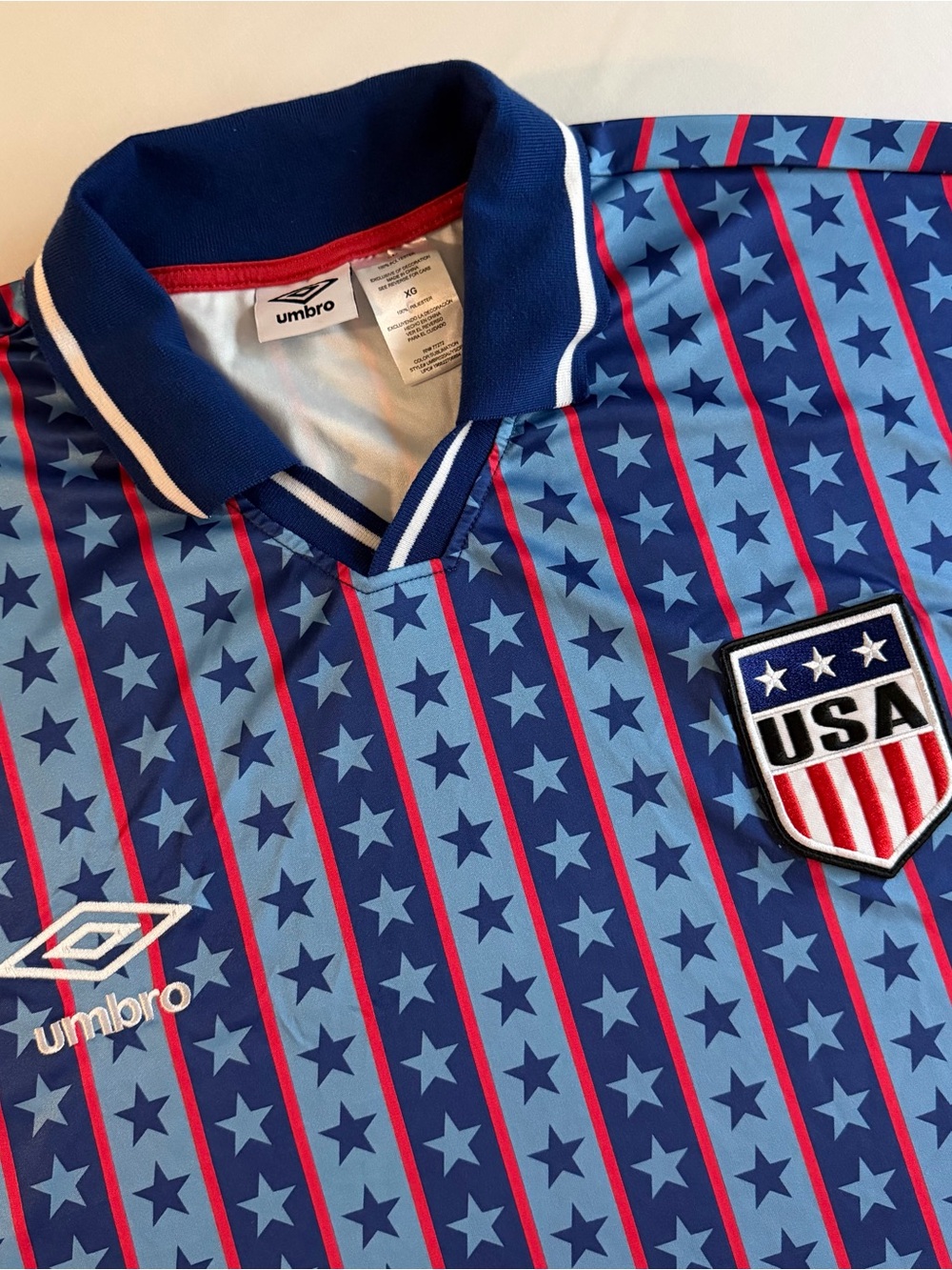 Umbro USA National Team Jersey Men XL LOOSE Retro Patriotic Soccer Kit